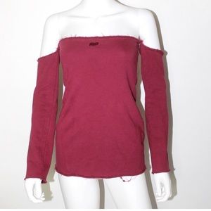 Shoulderless Fleece Top